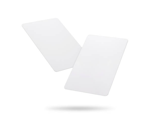 Clipping paths card isolated on white background. Template of blank plastic card for your design.