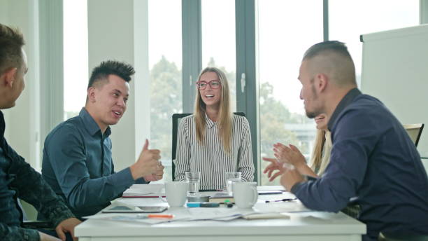 istock High Fives Members at a Startup in a Modern Office 887408168