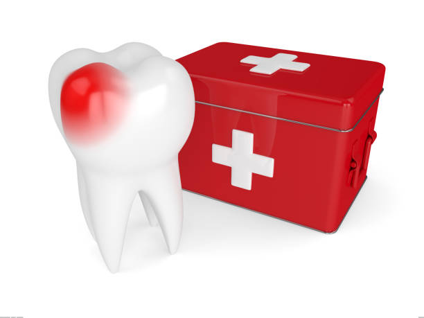 istock 3d render of tooth with first aid kit 887412706