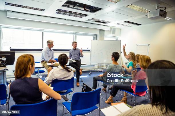 Business Presentation In Progress Stock Photo - Download Image Now - Education Training Class, Learning, Domestic Room