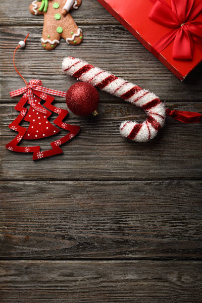 istock Wood background with christmas decorations 887448942