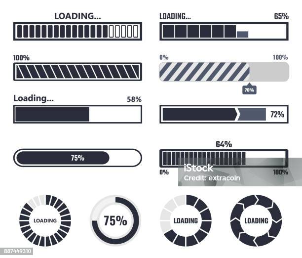 Bar Loading Chart Printable Loading Bar Elements Stock Illustration - Download Image Now - Gauge ...