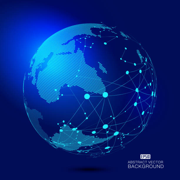 istock The particle and point line link constitutes a vector element of the scientific and technological background of the luminous sphere 887465616