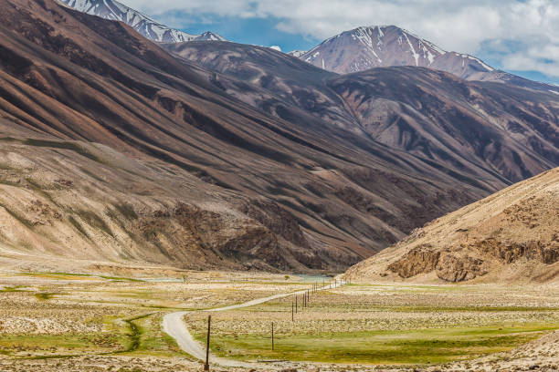 Beautiful view of the Pamir and the road along the Wachan Corridor