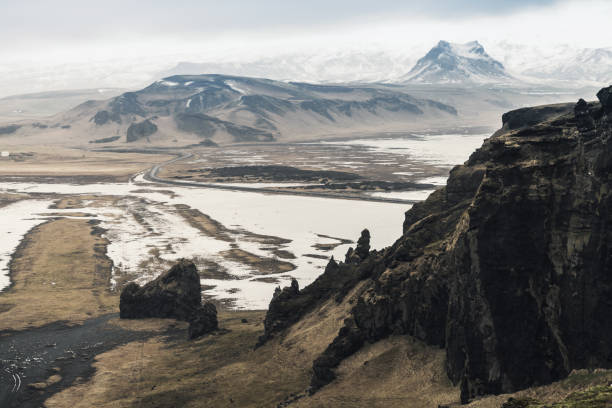 istock Black sand beach landscape, Iceland 887480132