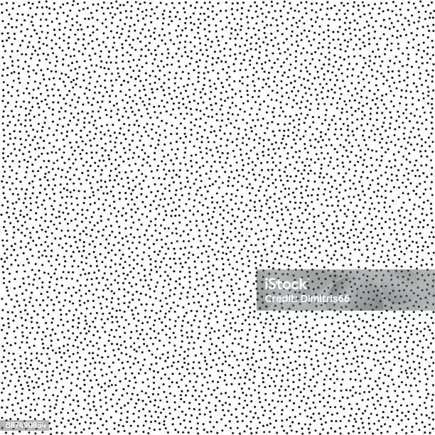 Stippled Vector Texture Background Black Dots On White Stock Illustration - Download Image Now