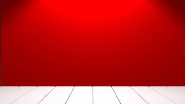 istock Red christmas background illuminated with a lamp with space for text and white boards 887509134