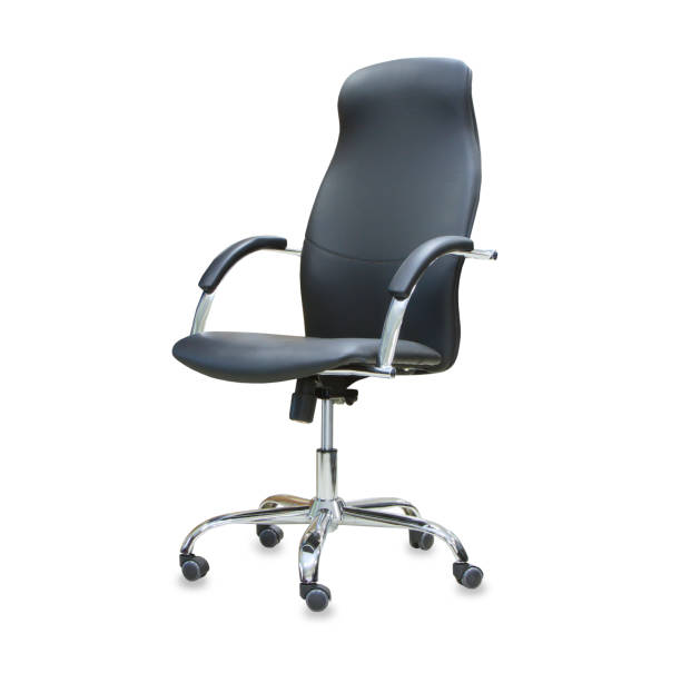 istock The office chair from black leather. Isolated 887509464