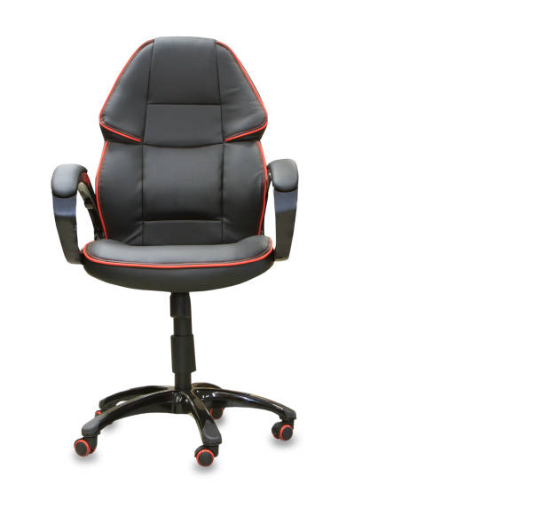 istock The office chair from black leather. Isolated 887509494