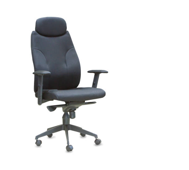 istock The office chair from black cloth. Isolated 887512004