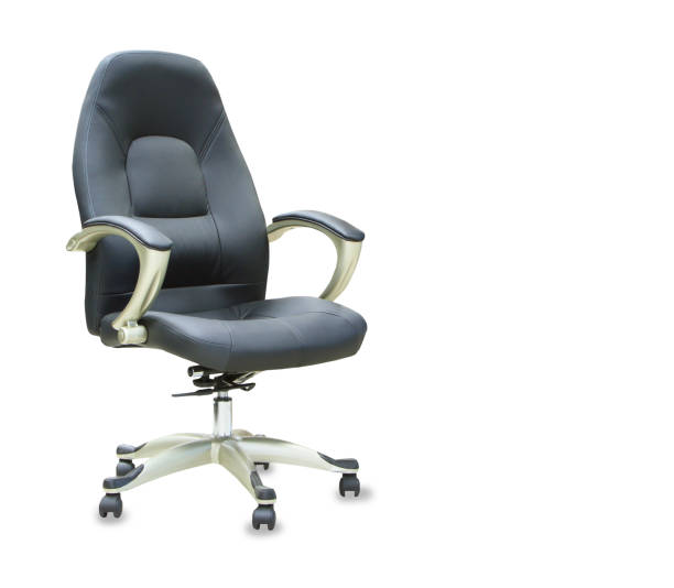 istock The office chair from black leather. Isolated 887512066