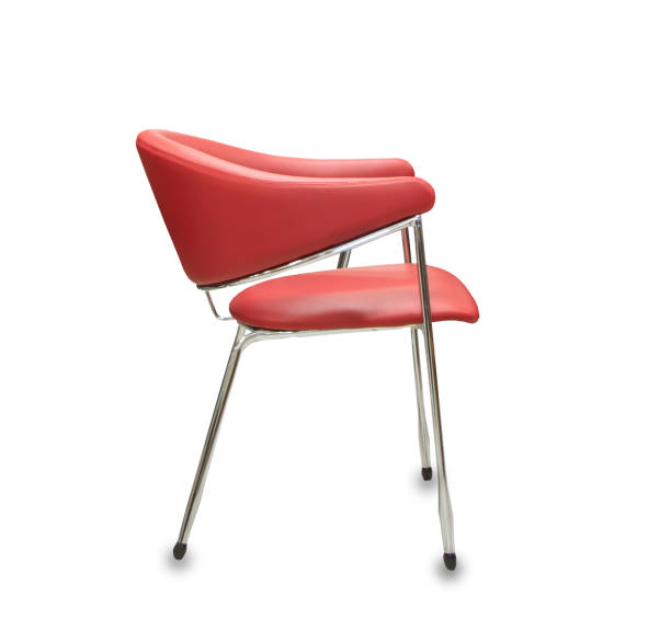 istock Modern office chair from red leather. Isolated 887522410