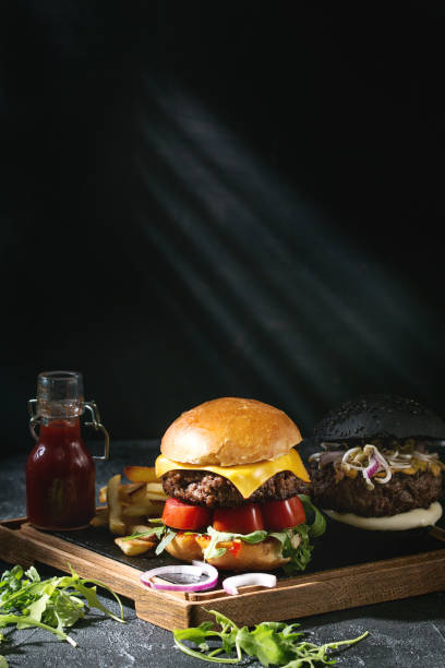 istock Hamburger with french fries 887538112