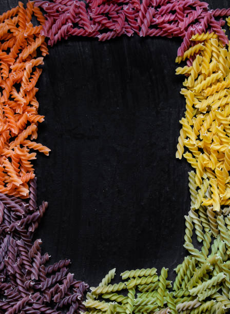 multicolored pasta Fusilli