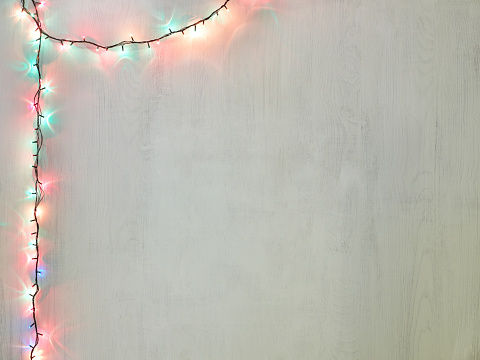 Christmas Lights on Wood Wall