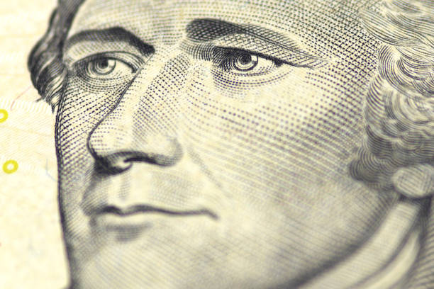 istock Alexander Hamilton portrait from us 10 dollars. 887564246