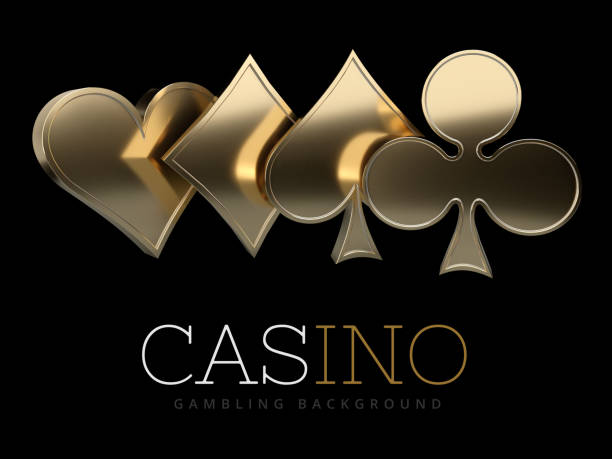istock Casino poker card suits. isolated black, 3D Rendering. 887569510