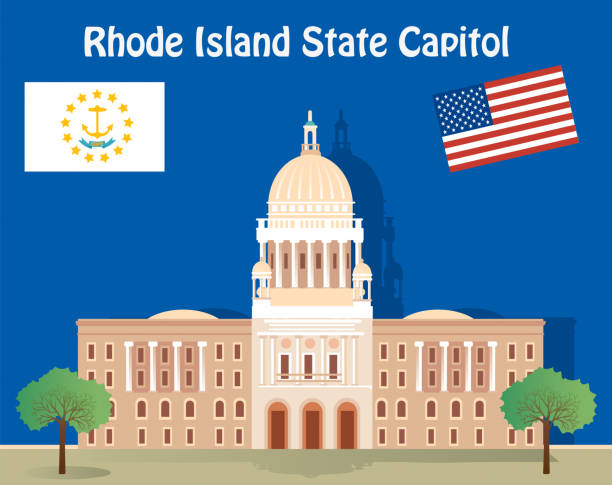 RHODE ISLAND State Capitol Vector RHODE ISLAND State Capitol providence house stock illustrations