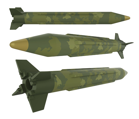 Military Missiles isolated on white background. 3D render
