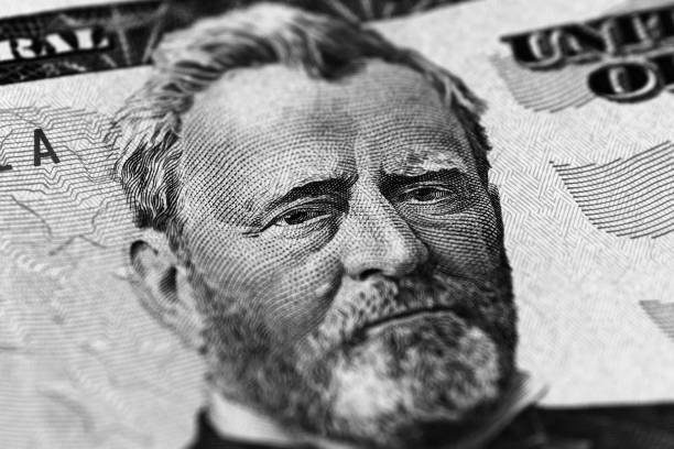 portrait de hiram ulysses grant de 50 dollars us. - benjamin franklin national memorial photos et images de collection