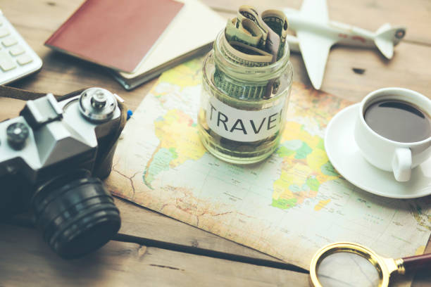 istock saving money for travel, for retirement plan 887589202