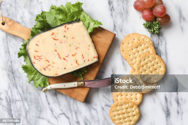 Artisanal Cheese And Crackers Stock Photo - Download Image Now - Artisanal Food and Drink, Black Color, Brown