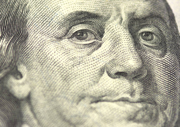 istock Benjamin Franklin portrait from us 100 dollars. 887592340