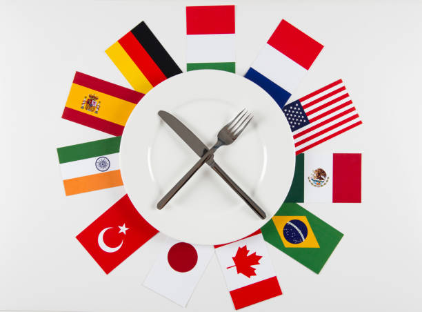 National flags with plate.