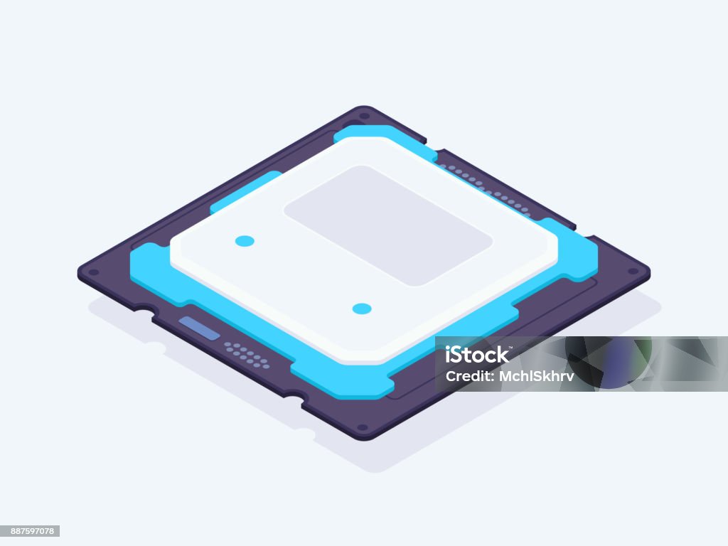 Cpu Microprocessor Vector Illustration Stock Illustration - Download ...