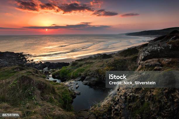 Tranquil Sunset Stock Photo - Download Image Now - Bay of Water, Beach, Dumfries And Galloway