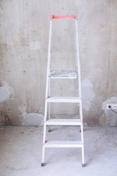 istock Room with ladder and wall background 887605788