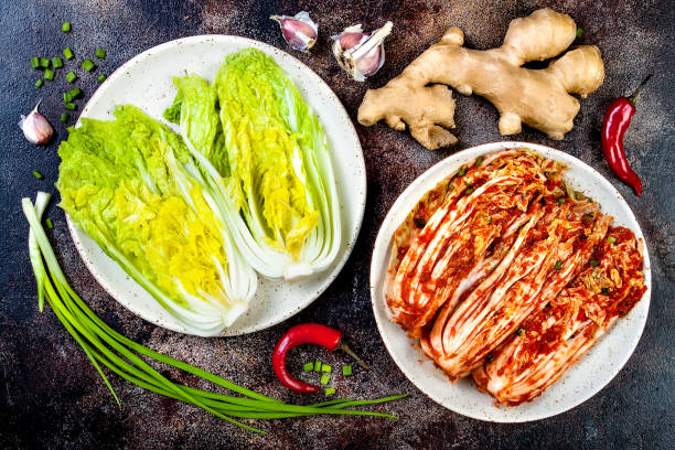 istock Preparing cabbage kimchi. Korean traditional cuisine. Fermented food. 887620388