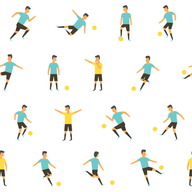 vektor-fußball-fußball-spieler - soccer vector silhouette professional sport stock-grafiken, -clipart, -cartoons und -symbole