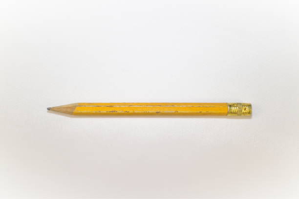 istock simple black pencil, painted in yellow with an eraser on the end 887625994