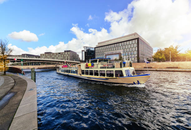istock Spree river with boat in Berlin. Europe 887641178