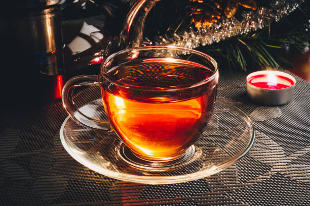 istock Cup of black tea on the table 887647414