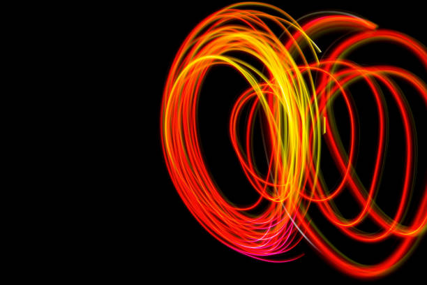 istock Yellow and red  Fairy Lights Light Painting 887649842