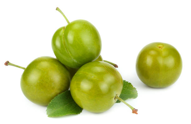 istock green plum fruit isolated on white background 887657654
