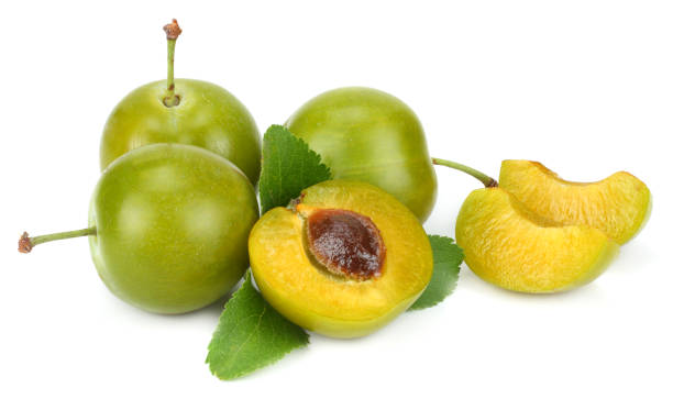 istock green plum fruit isolated on white background 887657702