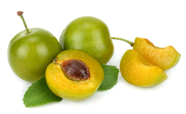 istock green plum fruit isolated on white background 887657720