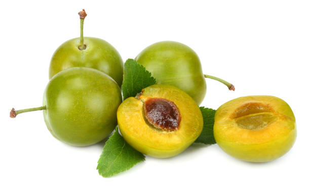 istock green plum fruit isolated on white background 887657734