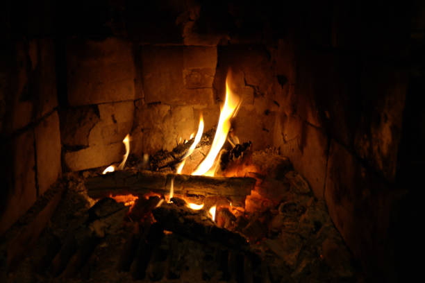 istock Burning and glowing pieces of wood 887664210