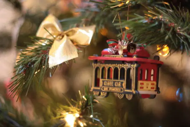 Photo of Cable car Christmas tree ornament.