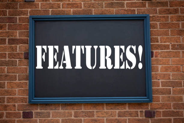 istock Conceptual hand writing text caption inspiration showing announcement Features. Business concept for  Advertisement Advertising written on frame old brick background with copy space 887667402