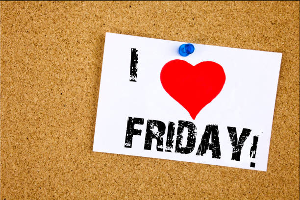 istock Hand writing text caption inspiration showing I Love Friday concept meaning Friday - happy end of the week Loving written on sticky note, reminder isolated background with copy space 887677246