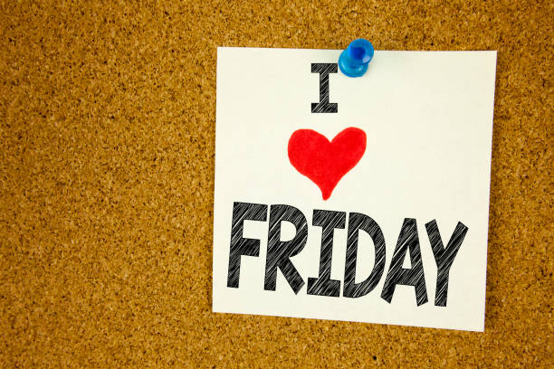 istock Hand writing text caption inspiration showing I Love Friday concept meaning Friday - happy end of the week Loving written on sticky note, reminder isolated background with copy space 887677314