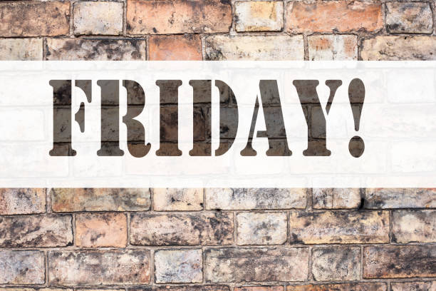 istock Conceptual announcement text caption inspiration showing Friday. Business concept for Friday - happy end of the week written on old brick background with copy space 887677570