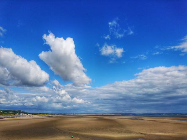 istock Wide angle image of Burry Port beach 887681570