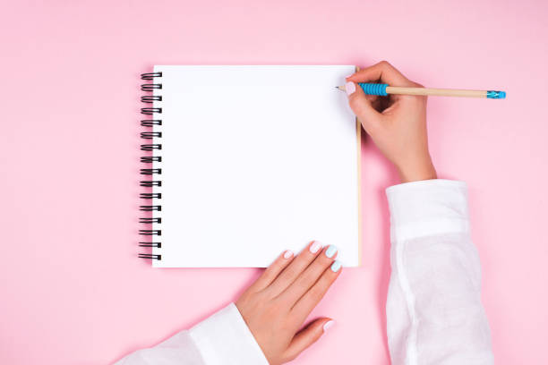istock Spiral notepad with pencil as mockup for design 887705312