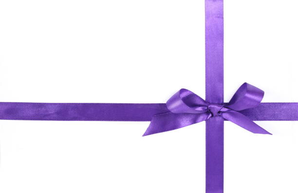 istock Purple Ribbon at White Background 887706388